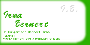 irma bernert business card